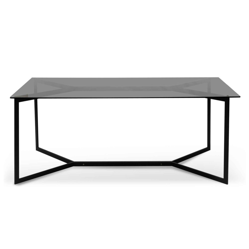 Calinda Glass Dining Table - Black - 1place
